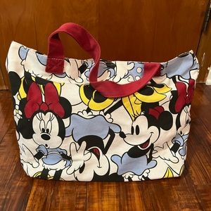 Disney Minnie Mouse canvas lined tote bag NWOT